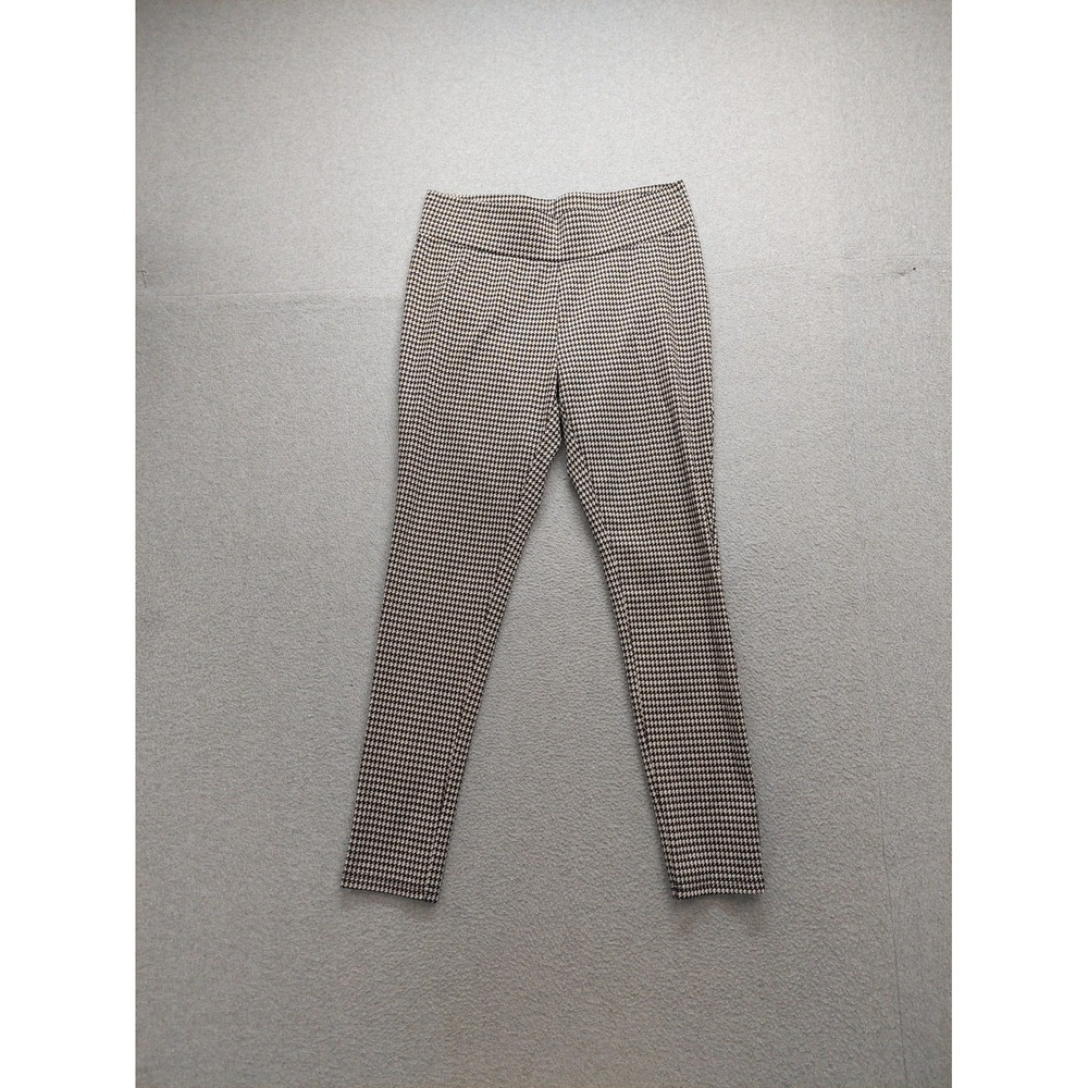 MeMoi Women Pants L/XL Black Pull On Slim Houndstooth Shaping Leggings Business